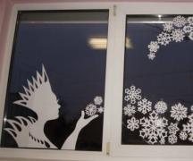 Dekorácia okien a panelov na motívy rozprávky „Snehová kráľovná“ Omaľovánky Snehová kráľovná